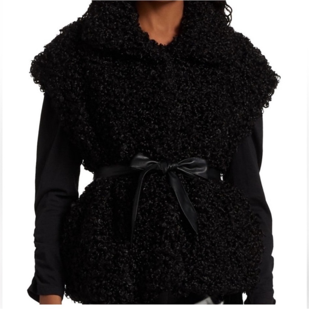 7 For All Mankind Faux Shearling Belted Vest